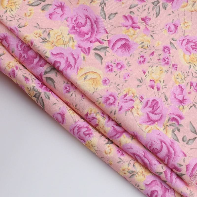 Halter self tie bowknot smocked print mini skirt set