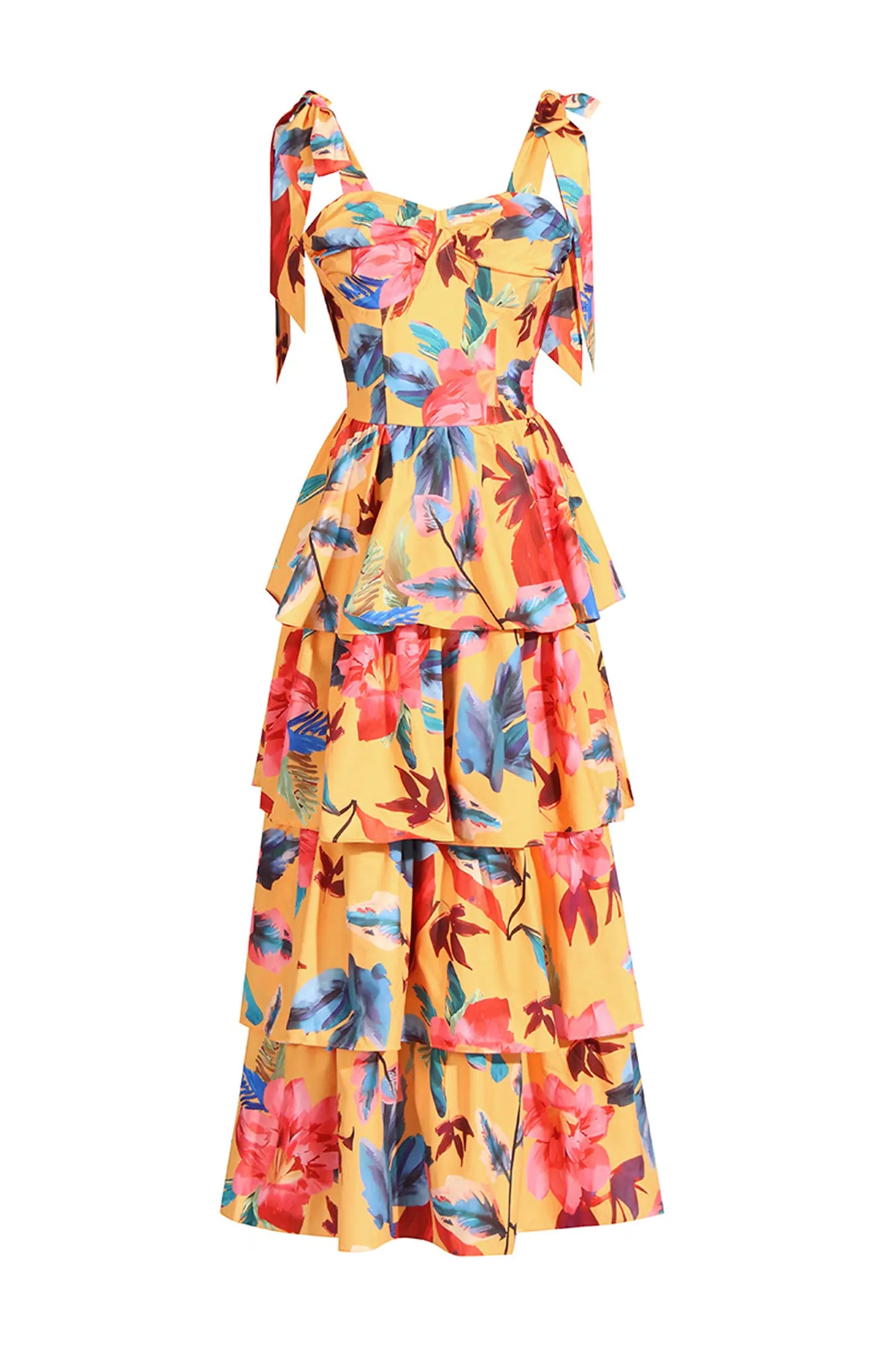 Donne Floral Tiered Slip Dress