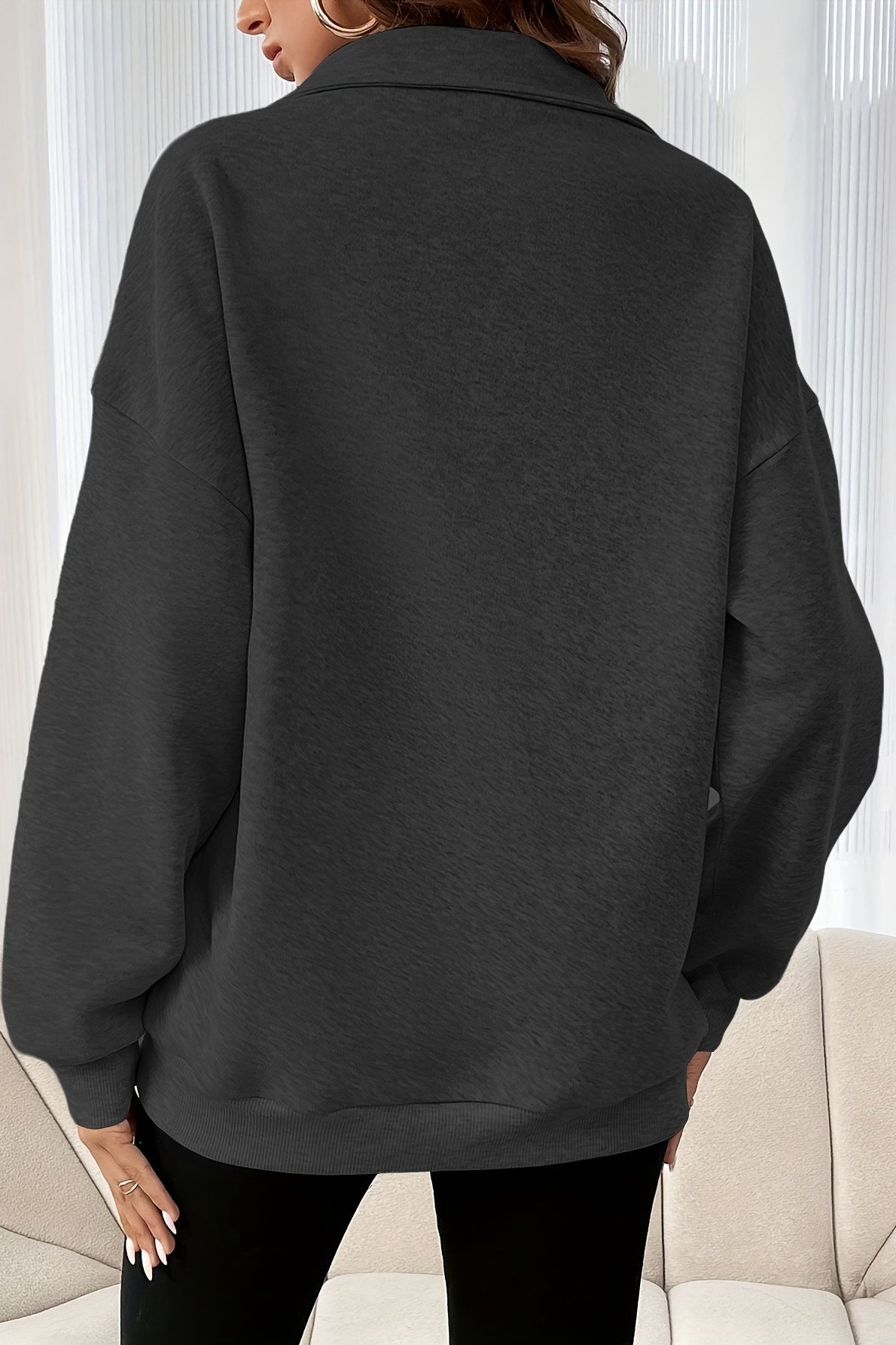 Casual Half Zip Pullover Sweatshirt