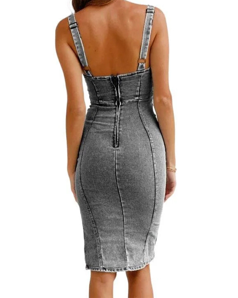 Vintage Casual Denim Dress