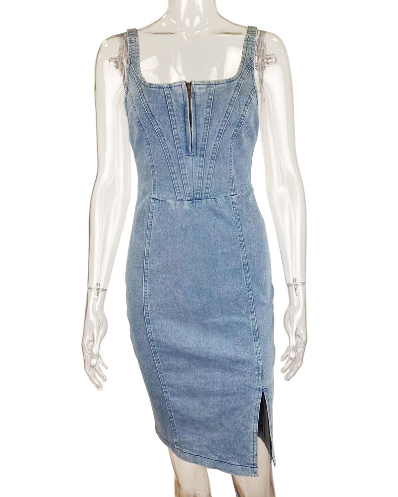 Vintage Casual Denim Dress