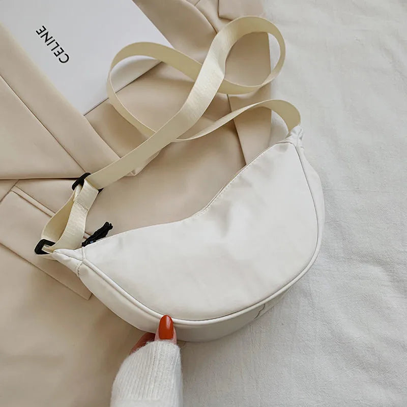 Solid Color Nylon Travel Crossbody Waist Bag