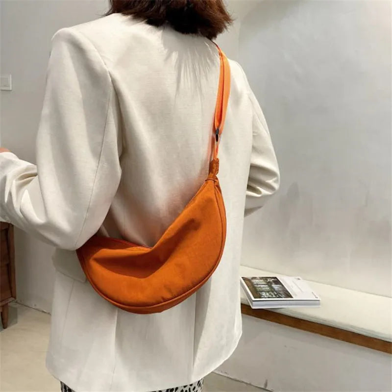 Solid Color Nylon Travel Crossbody Waist Bag