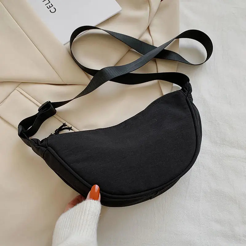 Solid Color Nylon Travel Crossbody Waist Bag