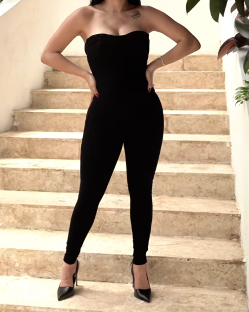 Slim Backless Hip-Lifting Jumpsuit (Pre-Sale)