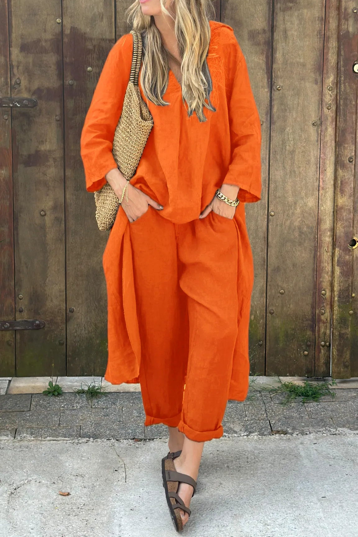 | Women’s Relaxed Long Tunic and Pant Set