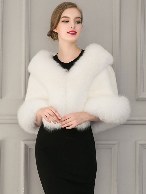 Women's Wedding White Shawl Bridal Winter Warm Cover Ups 2026
