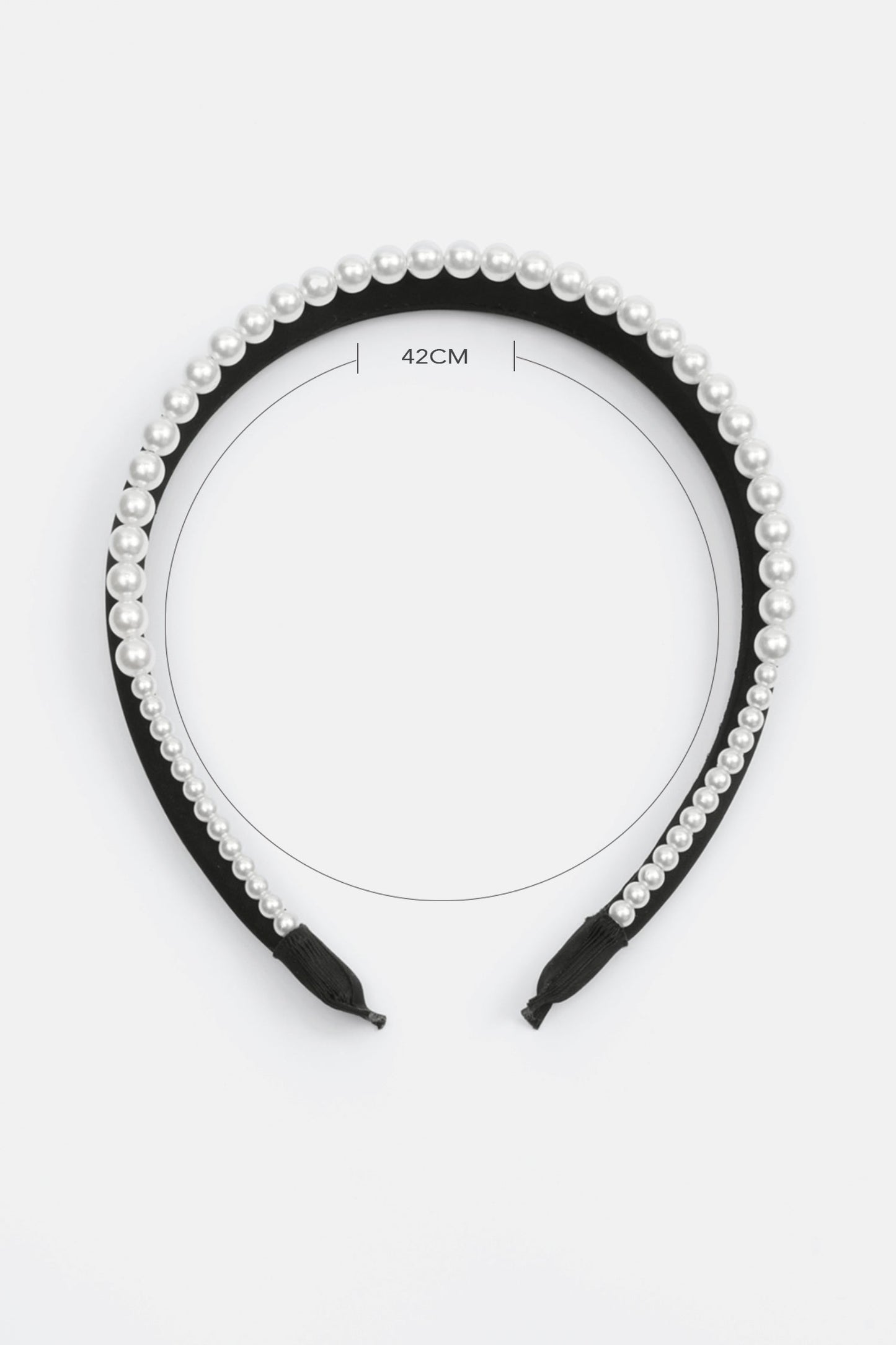 Velvet Faux Pearl Solid Headband