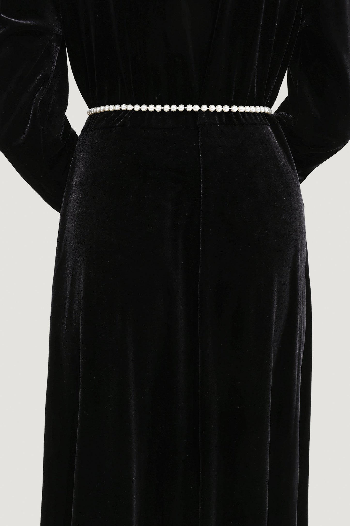 Floral Metal Pearl Waist Chain Silver