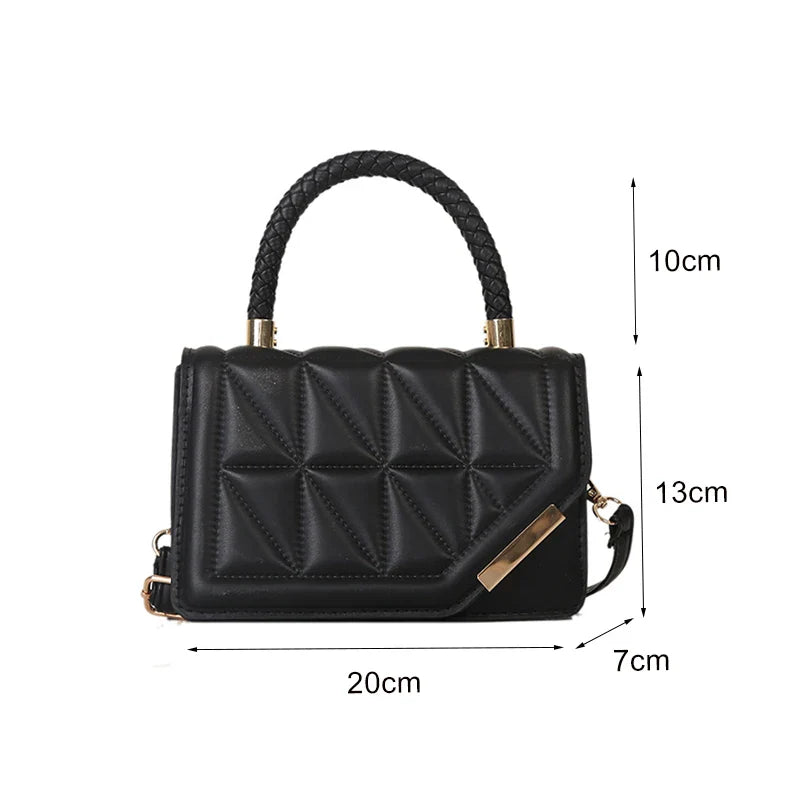 Plaid PU Leather Designer Crossbody Handbag