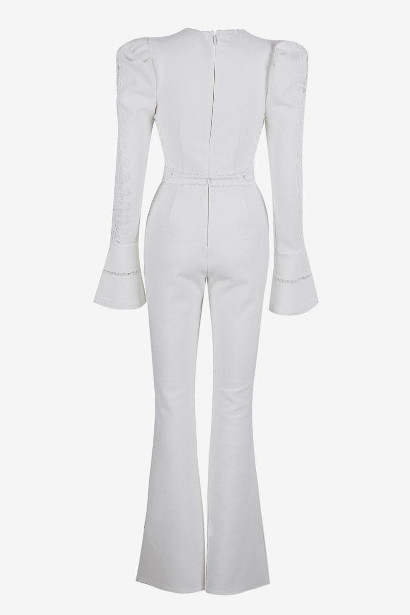 Victoria Hollow Out Flare Pants Set