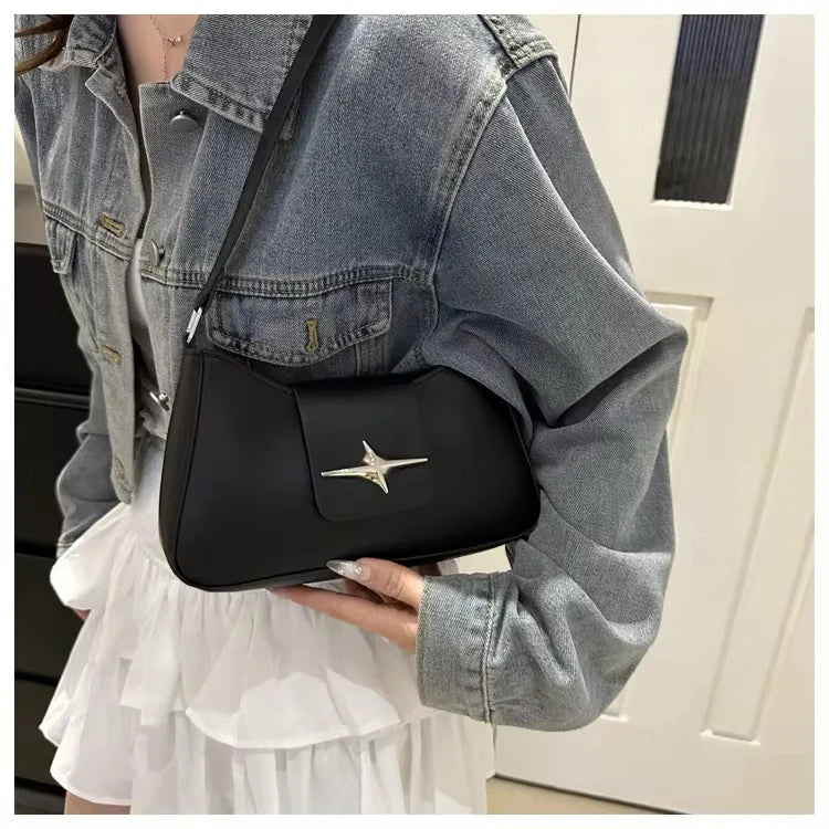Classic Y2K Vintage PU Leather Shoulder Bag
