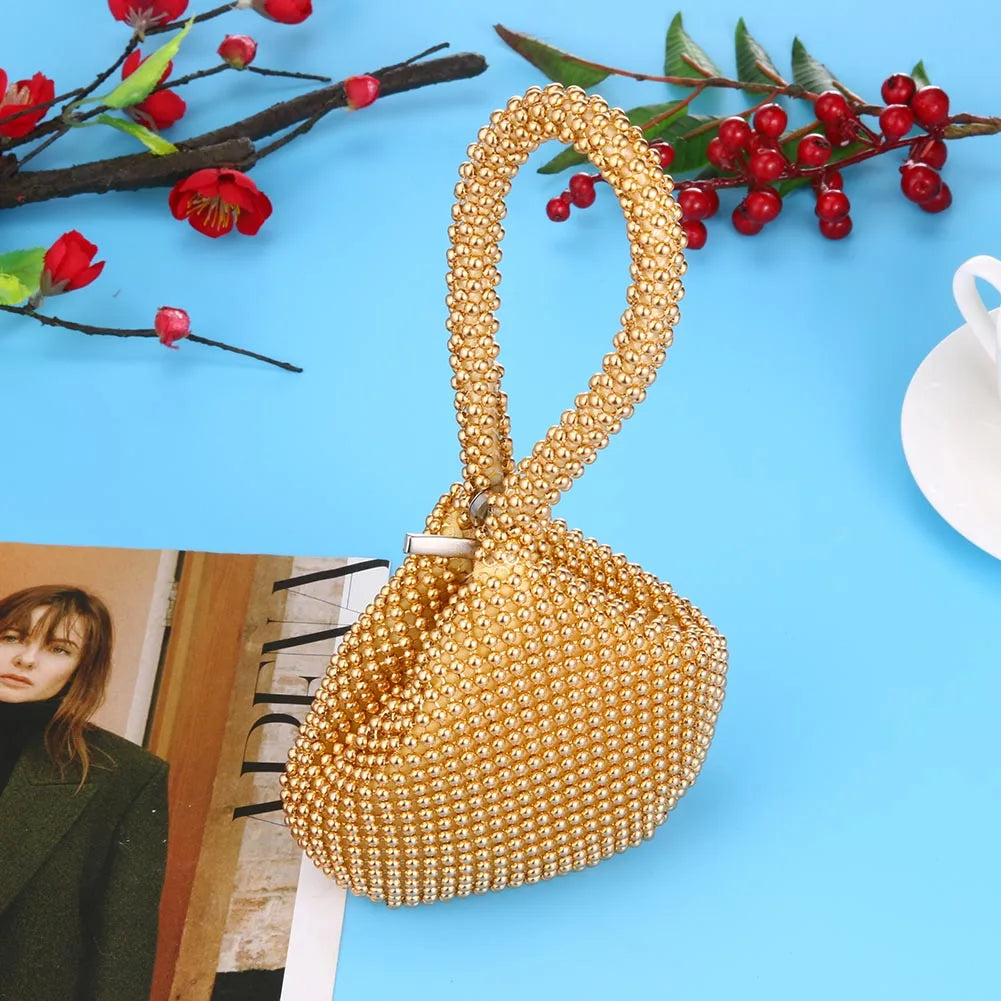 Metal Glitter Dinner Pouch Evening Banquet Clutch Bag