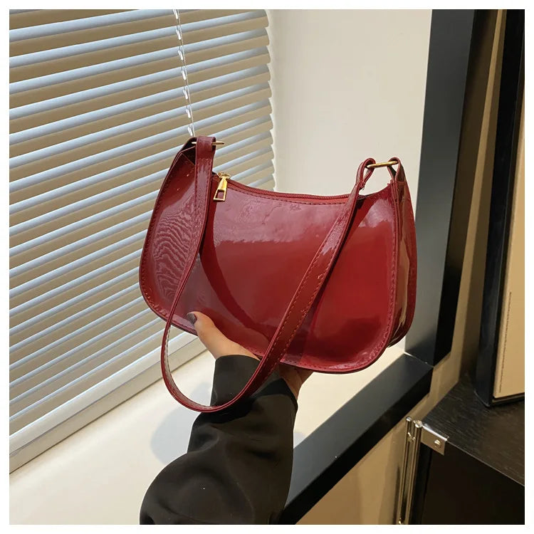 Patent Leather Versatile Fashion Shoulder Bag