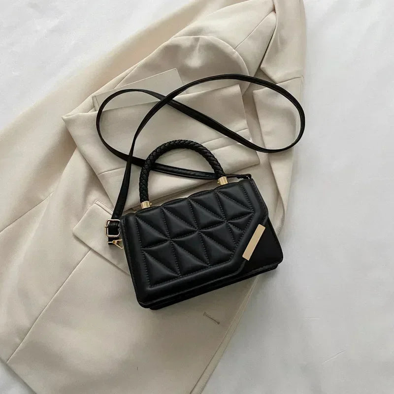 Plaid PU Leather Designer Small Crossbody Handbag