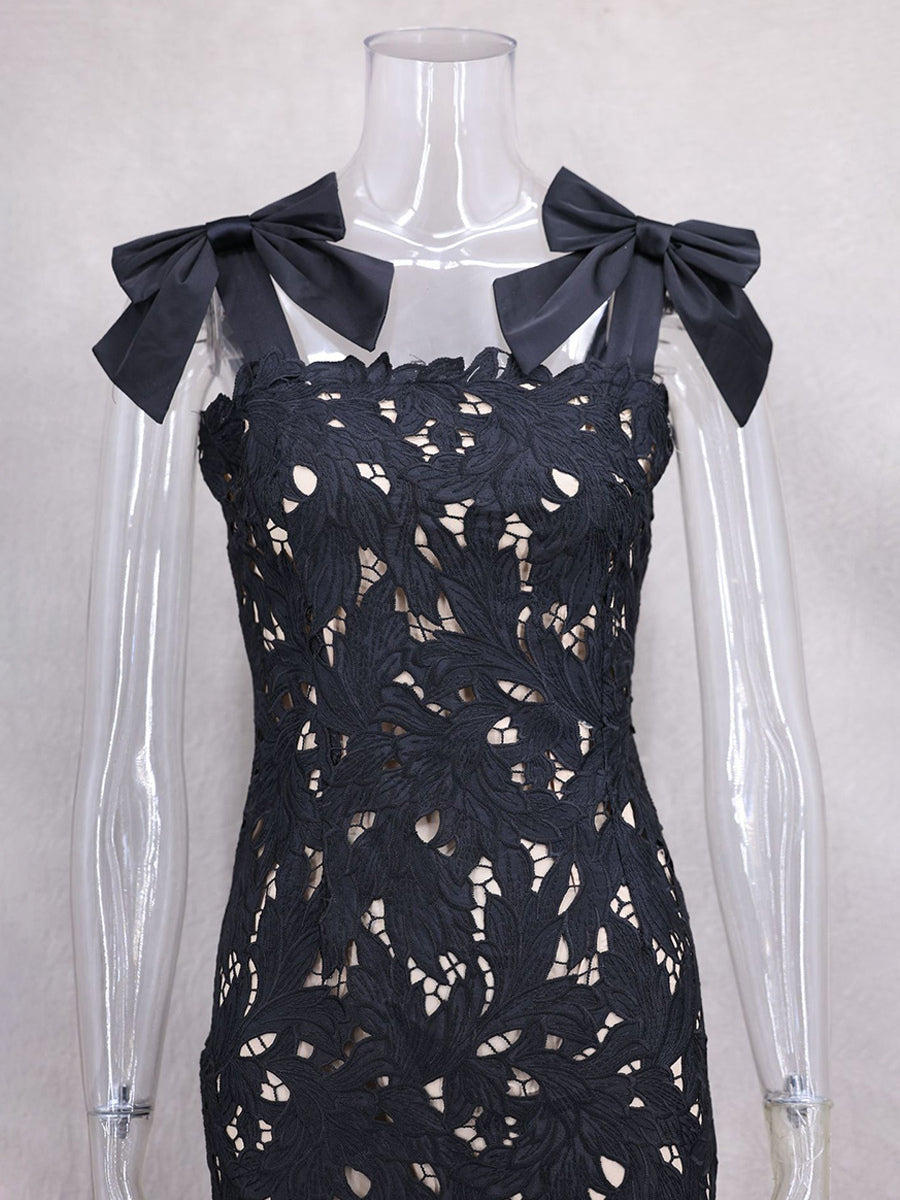 Bodycon Long Dress With Bow Straps Summer Long Party Dress For Women 2026