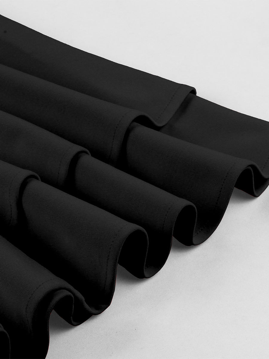 Vintage Square-Neck Midi Dress In Black For Summer 2026