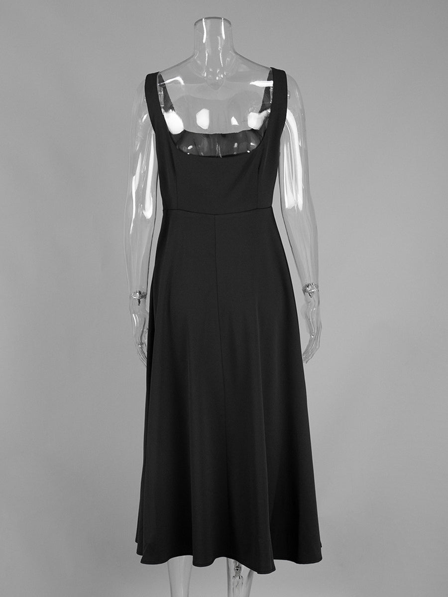 Square Neck Sleeveless A-line Maxi Dress For Summer 2026