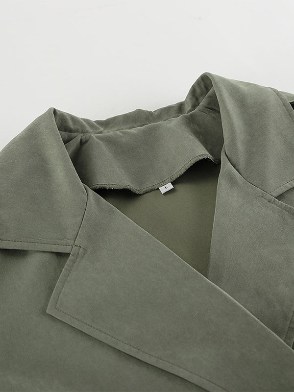Cropped Windbreaker Tie-Waist Jacket For Women 2026