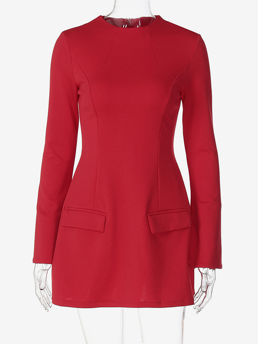 Minimalist Long Sleeve Mini Bodycon Dress For Women 2026