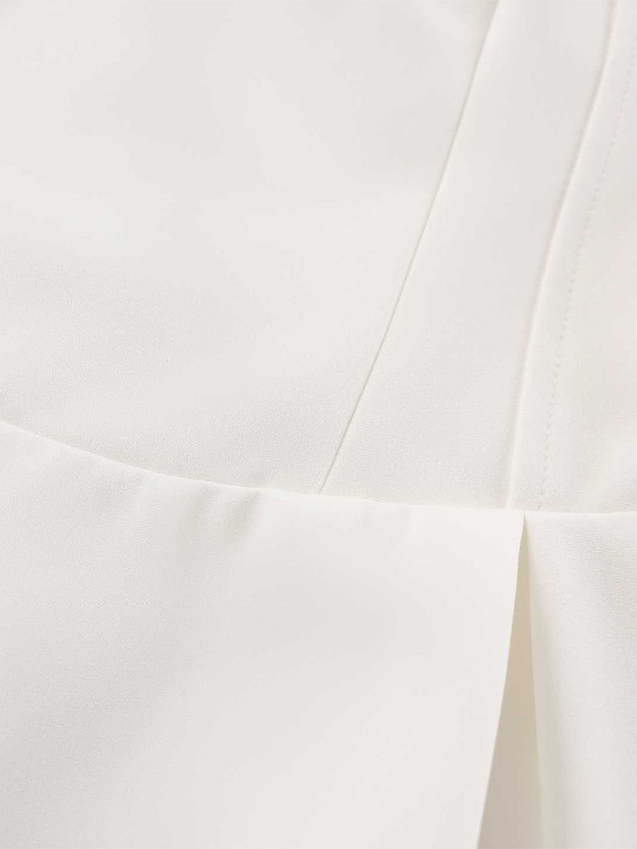 White Sleeveless A-line Flare Mini Dress For Women 2026