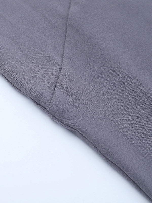 Grey Cowl Neck Women Maxi Dress - Elegant Backless Slim Bodycon - Minimalist Evening Gala 2026