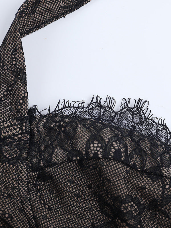 Floral Lace Corset Top For Women - Black Gothic Aesthetic Bustier - Summer Night Out Clubwear 2026