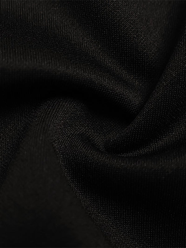 Lace Trim Keyhole Mini Dress For Women - Black Elegant High Neck Short Sleeve A-Line Dress - Spring Birthday Party 2026