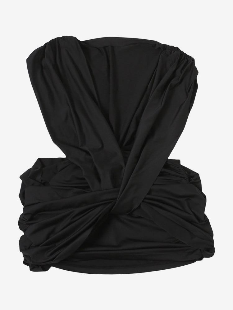 Deep V Twist Mini Dress For Women - Sexy Cutout Ruched Bodycon - Summer Club Night Party 2026