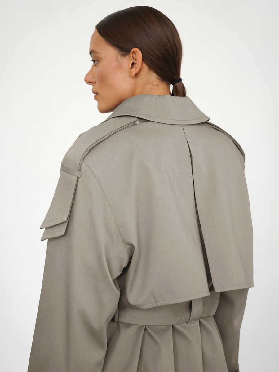 Double Breasted Trench Coat For Women - Belted Classic Longline Overcoat - Spring Chic Office-to-dinner Outerwear 2026