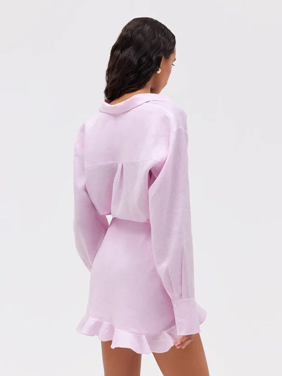 Pure Cotton Shirt Dress For Women - Resort Wrap Tie Front 2 Piece Set - Summer Beach Vacation 2026