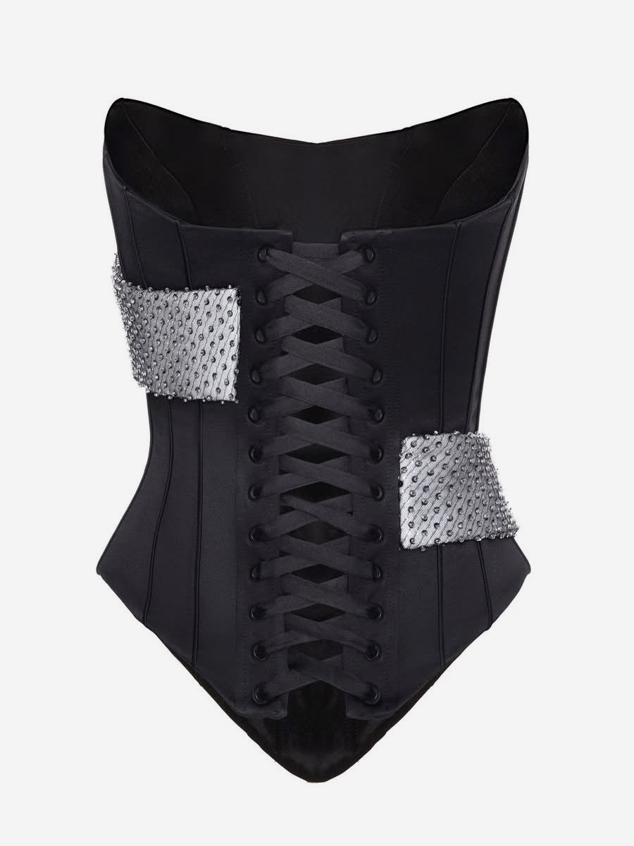 Sexy Rhinestone Hand Corset Top For Women - Sexy Strapless Body Shaper Bustier - Summer Party Clubwear 2026