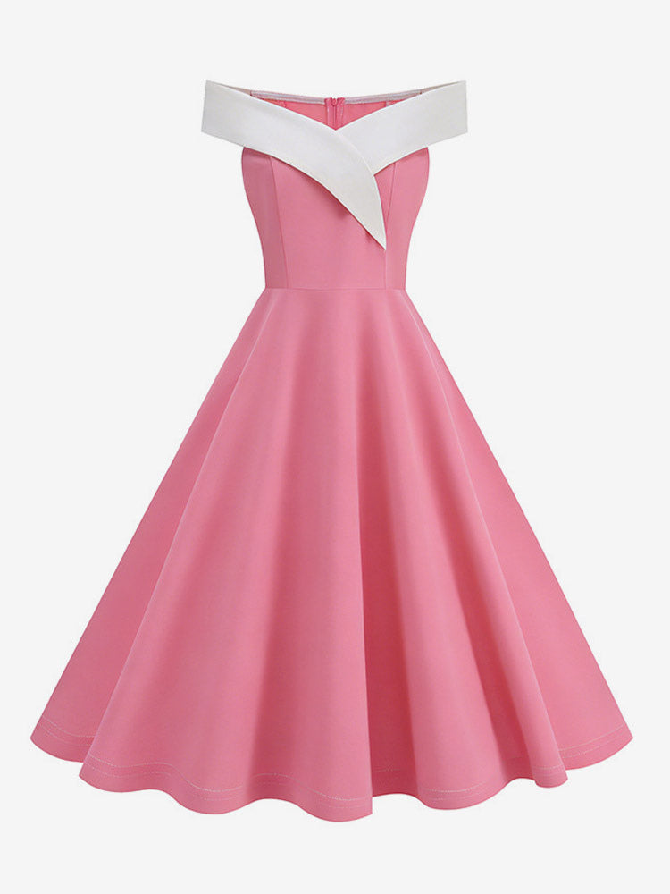 Burgundy Off Shoulder A Line Midi Dress For Women Elegant Formal