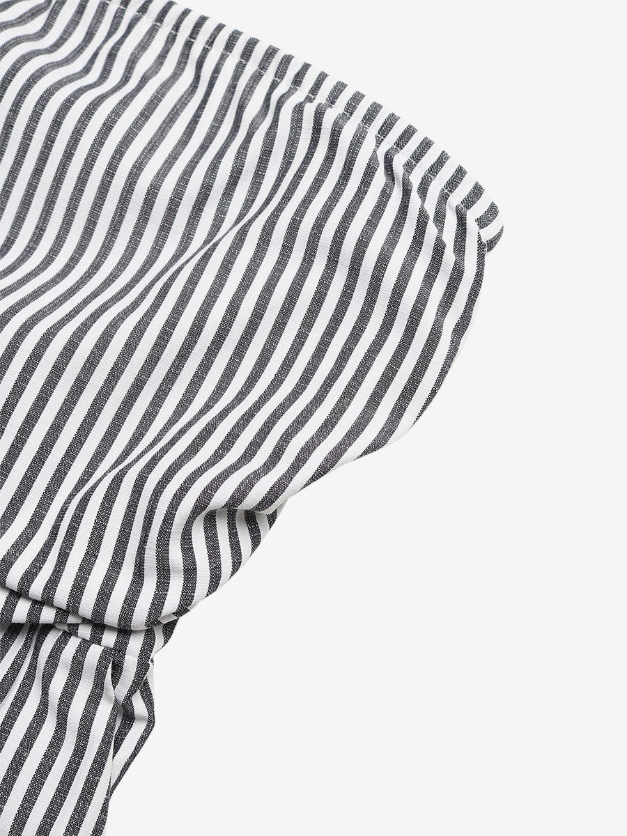 Jumpsuits Black Stripes Sleeveless Spaghetti Straps Wide Summer Playsuit