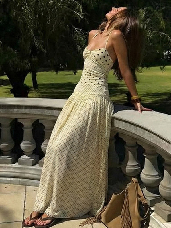 Daily Dresses Maxi Woman's Dress Sleeveless Straps Neck Sexy White Dress