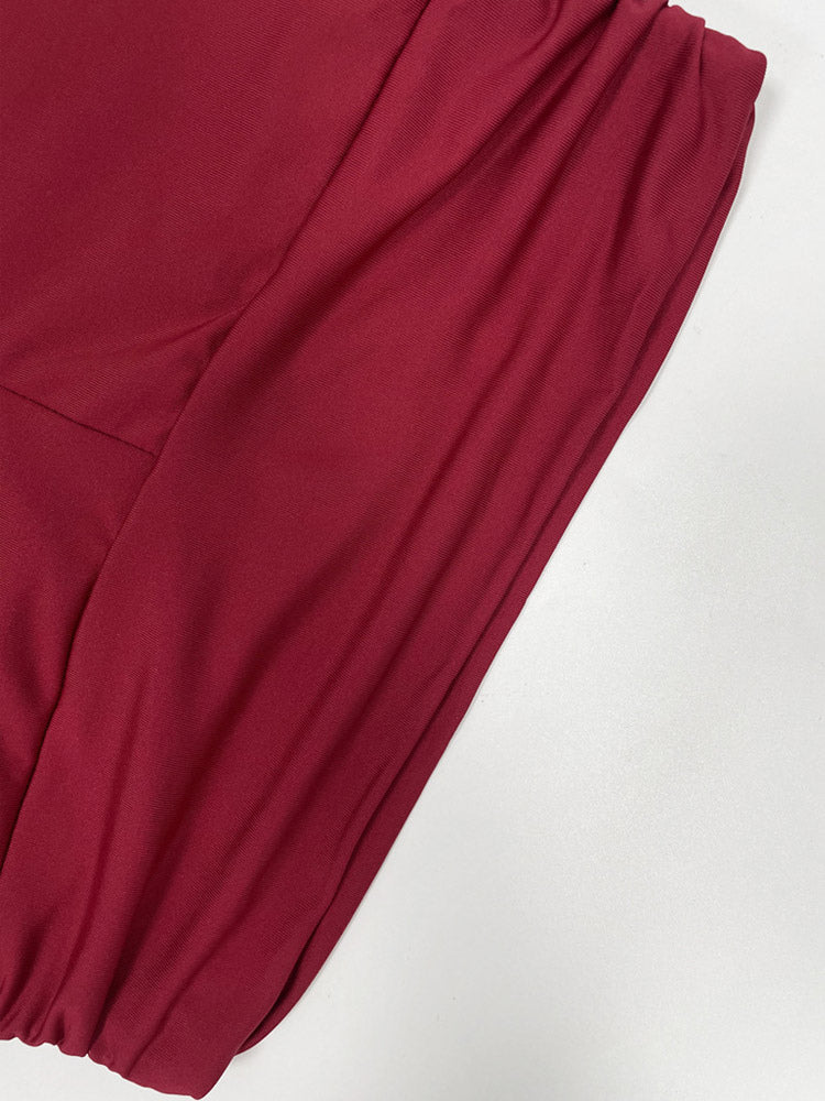 Two Piece Sets Burgundy Chic Daily Casual Cowl Neck Sleeveless Top Pant Set