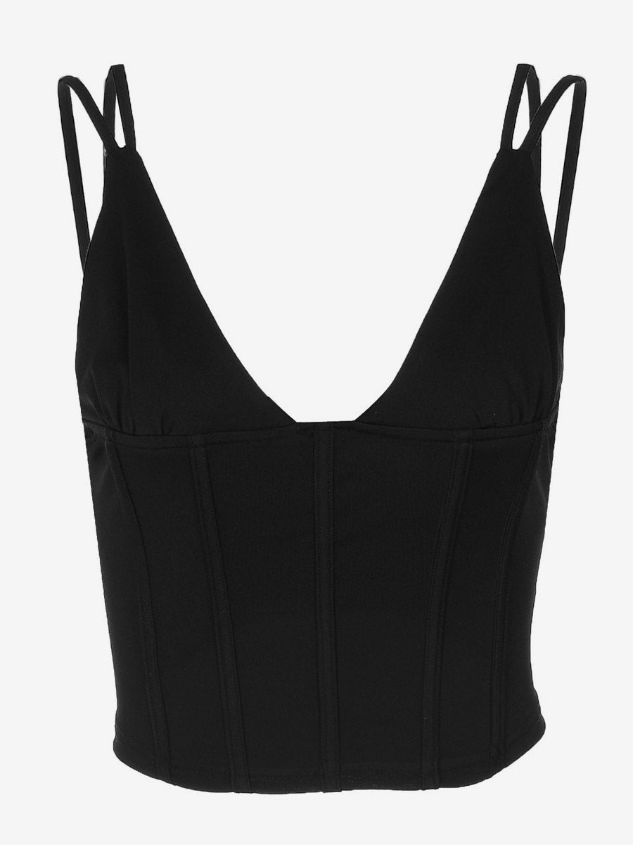 Burgundy Cami Top Straps Neck Chic Women Camis