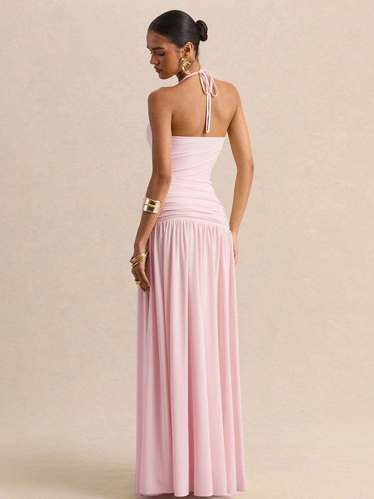 Party Dresses Yellow Straps Neck Short Sleeves Sexy Semi Formal Dress