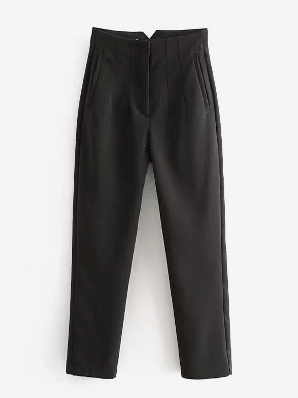 Pants Khaki Raised Waist Trousers