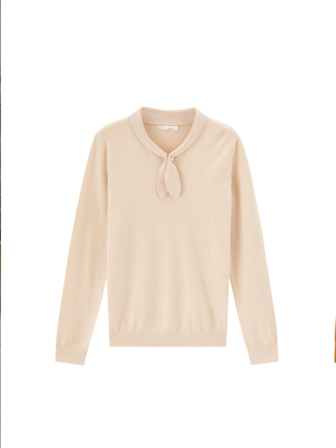 Adorable Vintage Rabbit Collar Knit Red Top-Beige