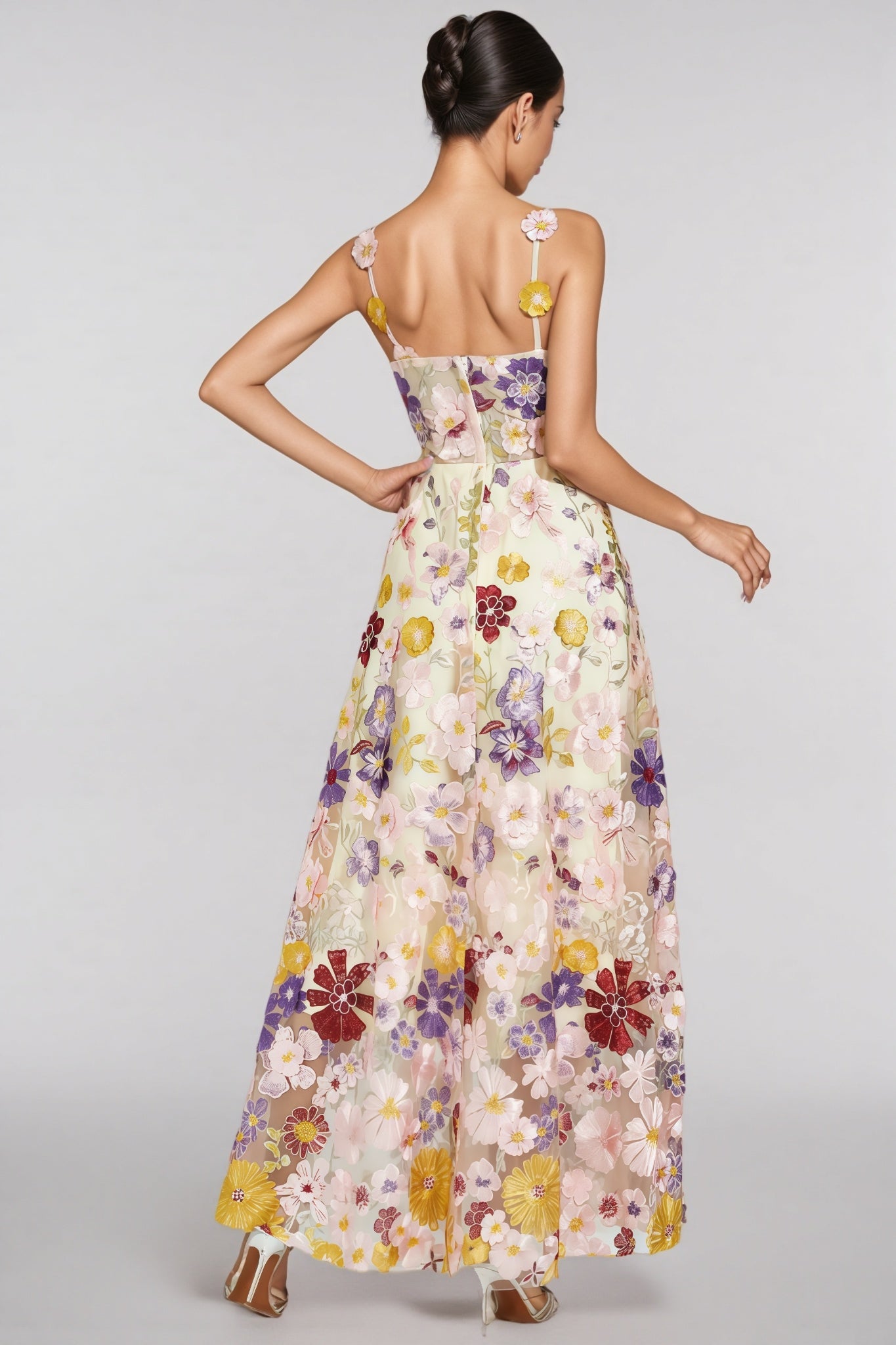 Swinburne Flower Embroidery Maxi Dress