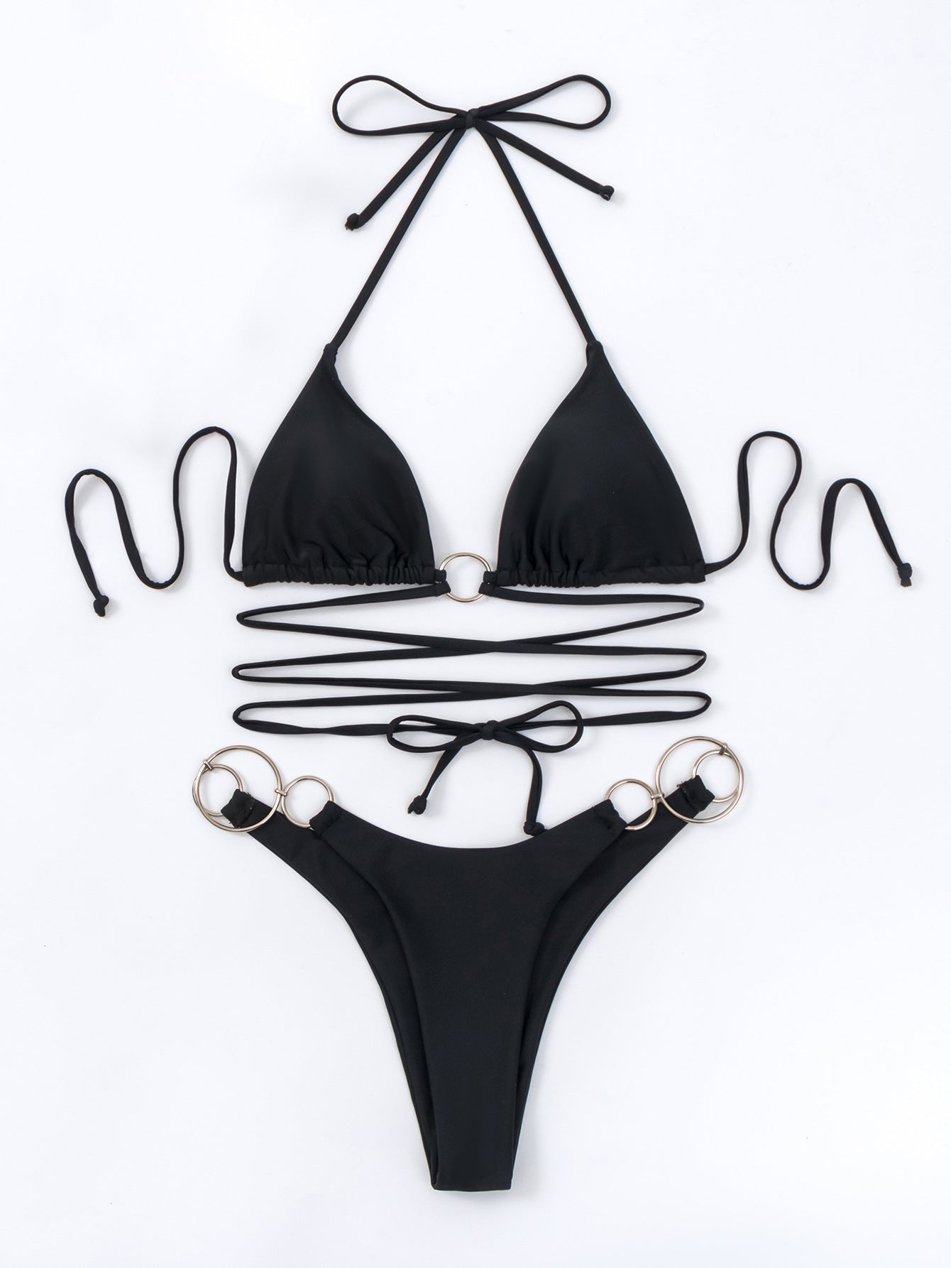 Black Elegance Strappy One-Piece Swimsuit