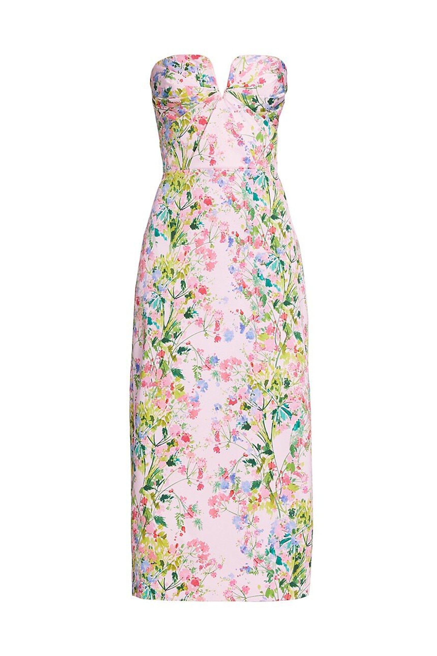 Karen Floral Printed Strapless Midi Dress
