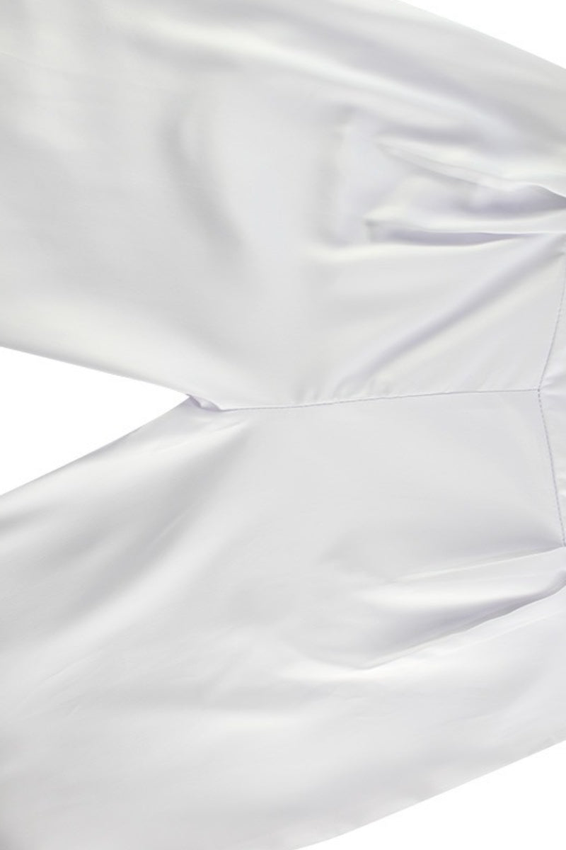 Satin Lapel Tie Front Top High Waist Pants Set