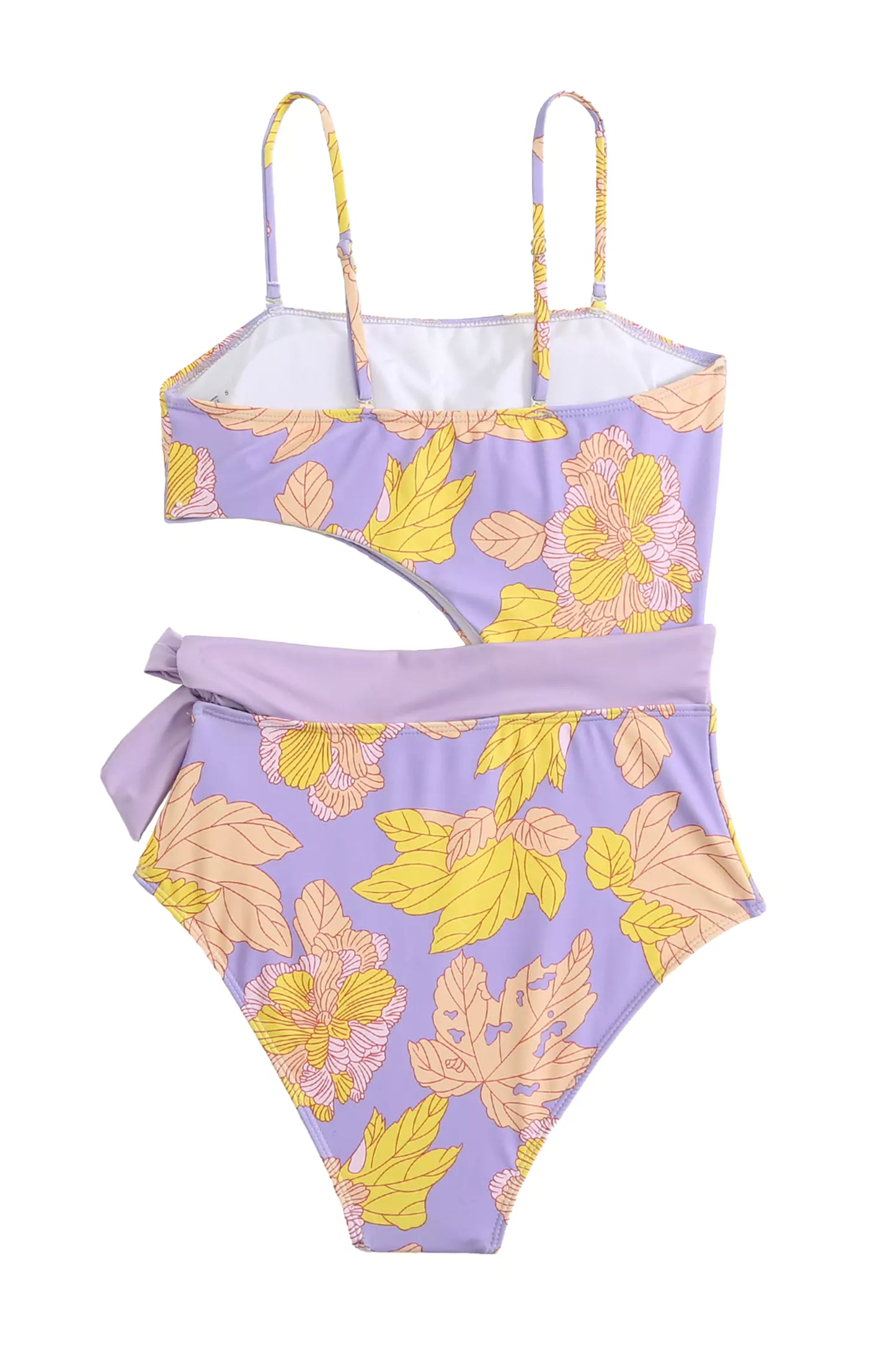 Salma Purple Flower Printed Swimwear