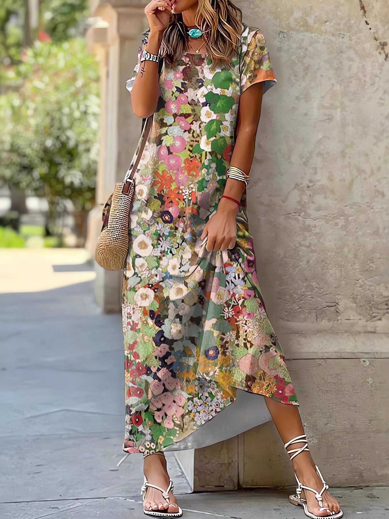 Round Neck Boho Dress
