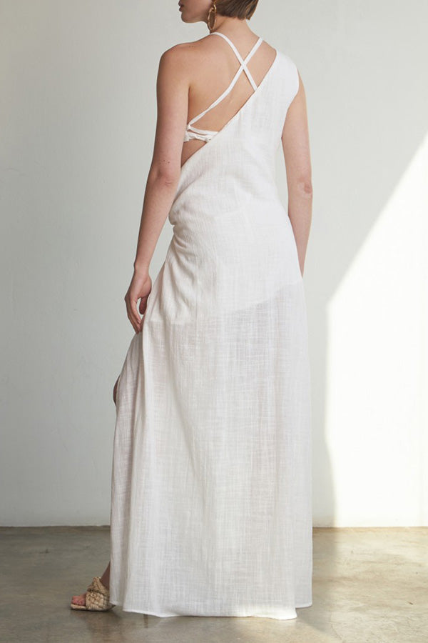 Tulle hoop kaftan dress with bra