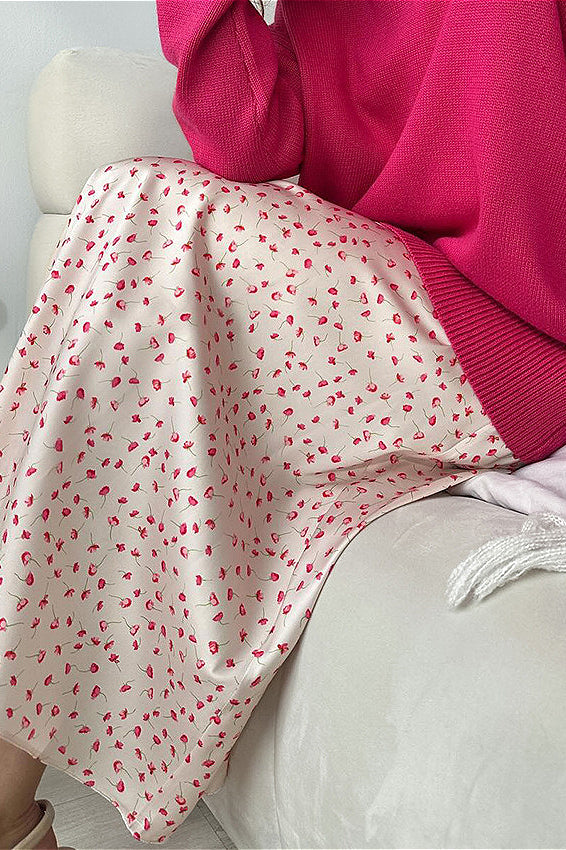 Floral Printed High Waist Fishtail Skirt