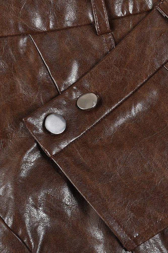 PU Leather Mini Bodycon Skirt