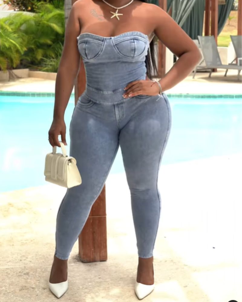 Slim Backless Hip-Lifting Jumpsuit (Pre-Sale)